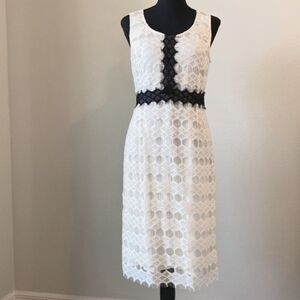 St. John Couture Black and white lace dress